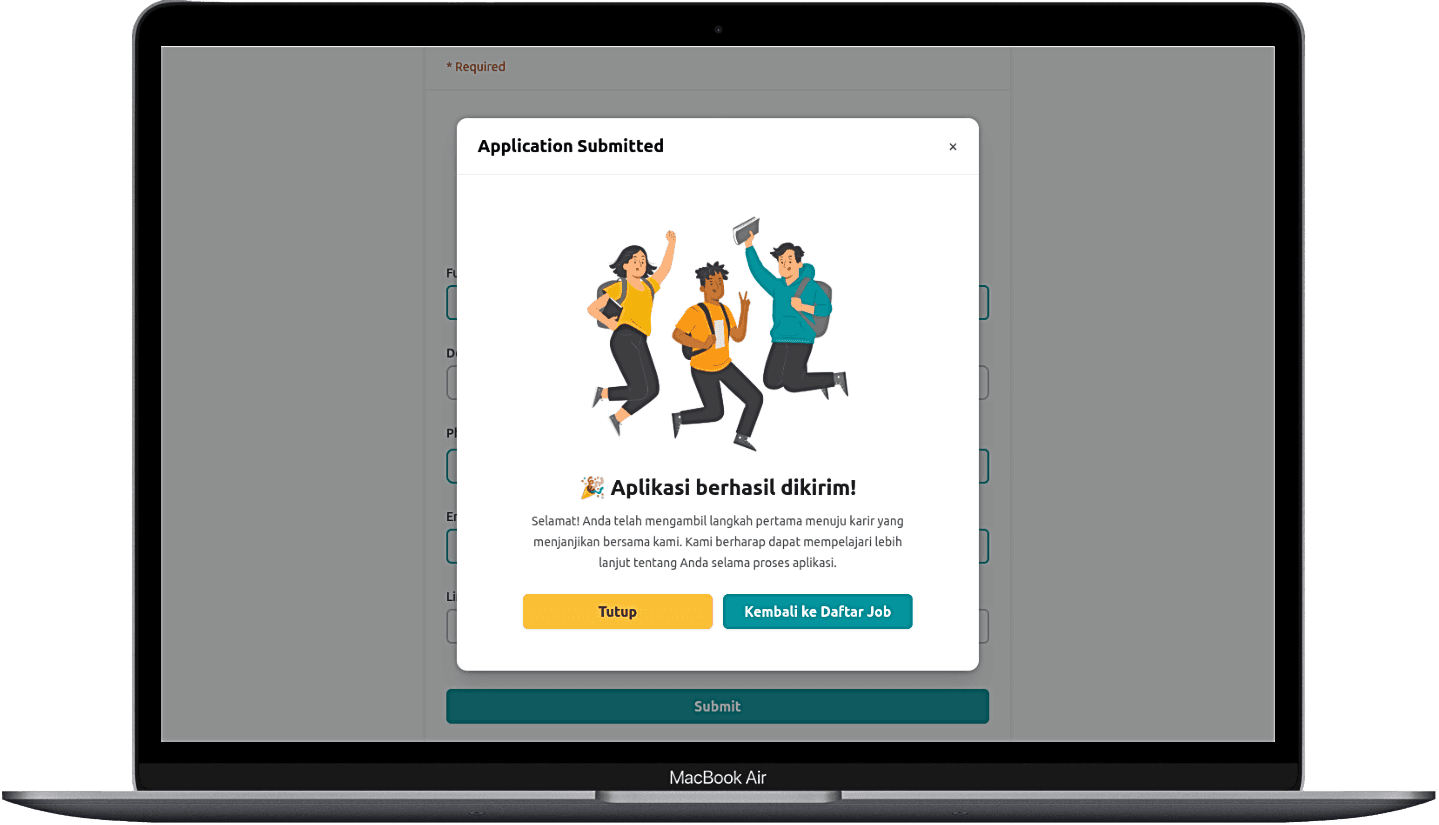 Portfolio Webdev Custom Aplikasi Rekrutmen Multirole Desktop View