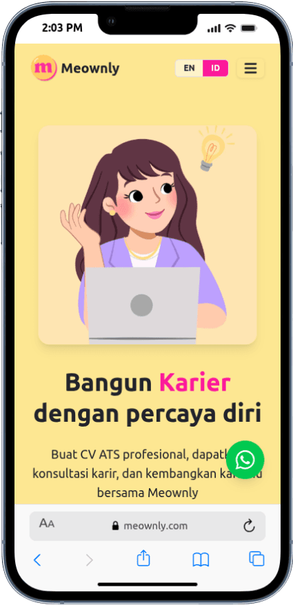 Portfolio Webdev Custom Web Konsultasi Karier Mobile View
