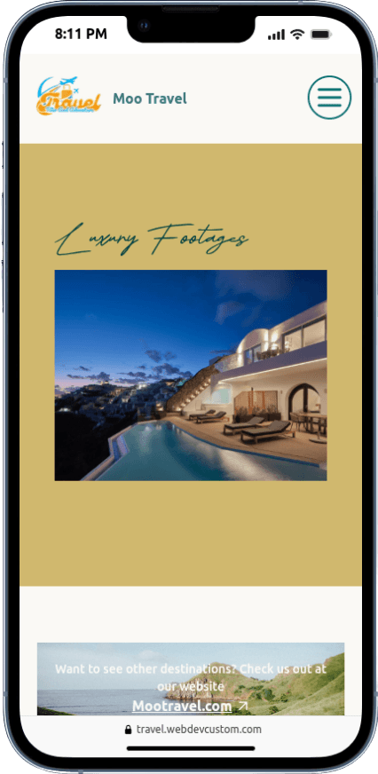 Portfolio Webdev Custom Web Travel & Wisata Mobile View