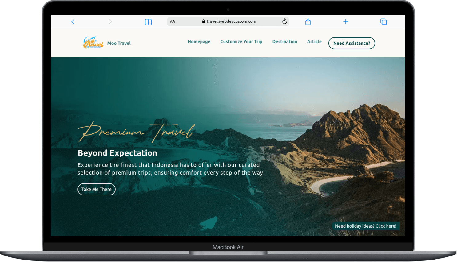 Web Travel & Wisata desktop